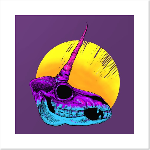 Unicorn Skull Wall Art by fakeface